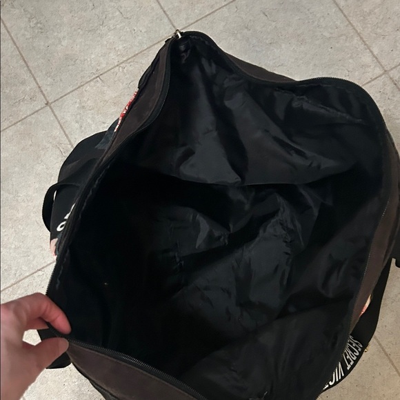 Victoria's Secret Black and Pink Floral Shoulder Bag Duffel - Picture 3 of 3